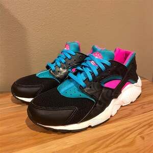 Nike Air Huarache Youth 6 Pink Black Teal Shoes Sneakers